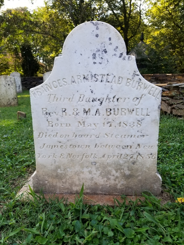 Headstone of Fannie Burwell