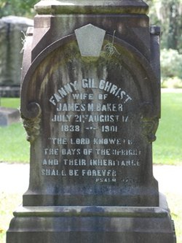 Headstone of Frances Perry Gilchrist