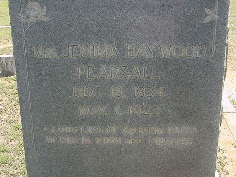 Headstone of Jemima Haywood Middleton